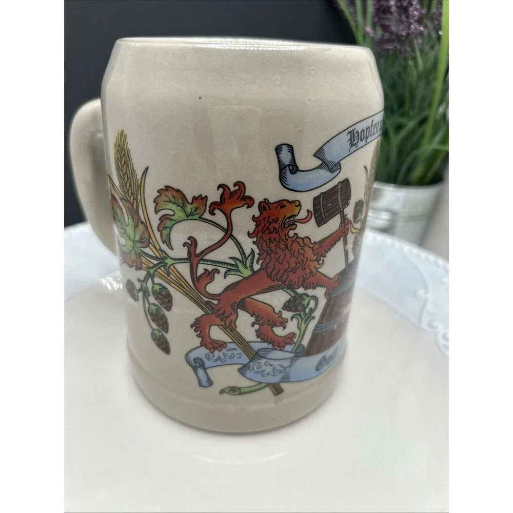 Vtg W German Beer Stein Tankard Mug‎ 0.5L  Gerz Hopfen U Malz Gott Erhalt's